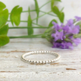 Silver beaded ring