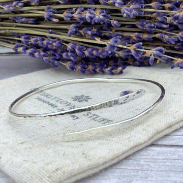 Sterling silver wraparound bangle