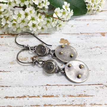 Constellation earrings with prehnite