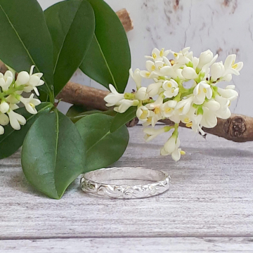 Sterling silver stacking ring - curls