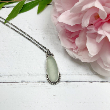 Sea foam sea glass pendant