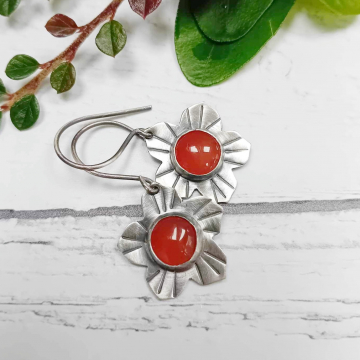 Carnelian hellebore earrings