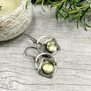 Lemon quartz hoops